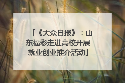 《大众日报》：山东福彩走进高校开展就业创业推介活动