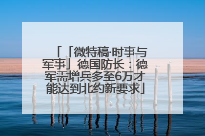 「微特稿·时事与军事」德国防长：德军需增兵多至6万才能达到北约新要求