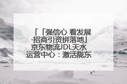 「强信心 看发展·招商引资拼落地」京东物流JDL天水运营中心：激活陇东南区域经济新引擎