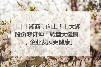 「湘商，向上！」大湖股份罗订坤：转型大健康，企业发展更健康