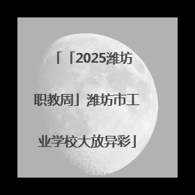 「2025潍坊职教周」潍坊市工业学校大放异彩