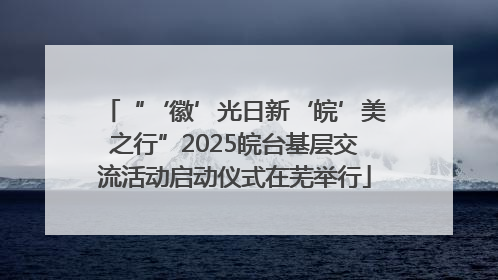 “‘徽’光日新‘皖’美之行”2025皖台基层交流活动启动仪式在芜举行