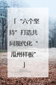 “六个坚持”打造共同现代化“瓜州样板”
