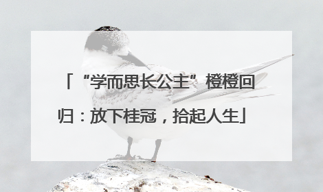 “学而思长公主”橙橙回归：放下桂冠，拾起人生