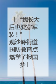 “我长大后也要穿军装！”——观沙岭街道国防教育点燃学子报国梦