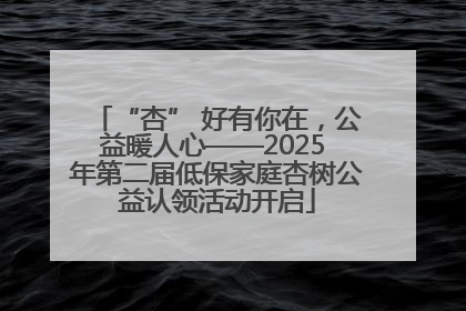 “杏” 好有你在，公益暖人心——2025 年第二届低保家庭杏树公益认领活动开启