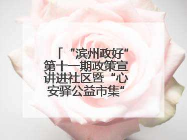 “滨州政好”第十一期政策宣讲进社区暨“心安驿公益市集”活动成功举办