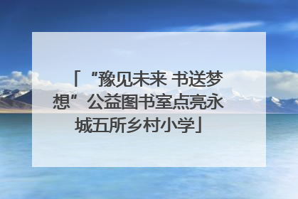 “豫见未来 书送梦想”公益图书室点亮永城五所乡村小学