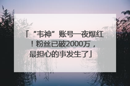 “韦神”账号一夜爆红！粉丝已破2000万，最担心的事发生了