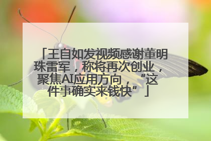 王自如发视频感谢董明珠雷军，称将再次创业，聚焦AI应用方向，“这件事确实来钱快”