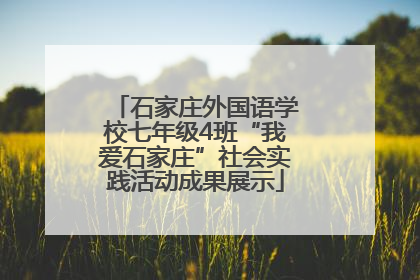 石家庄外国语学校七年级4班“我爱石家庄”社会实践活动成果展示