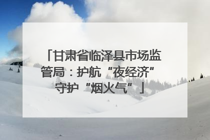 甘肃省临泽县市场监管局：护航“夜经济” 守护“烟火气”