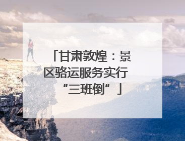 甘肃敦煌：景区骆运服务实行“三班倒”