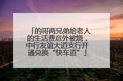 的哥两兄弟给老人的生活费意外被烧，中行友谊大道支行开通兑换“快车道”