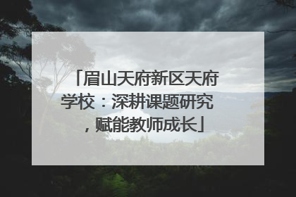 眉山天府新区天府学校：深耕课题研究，赋能教师成长