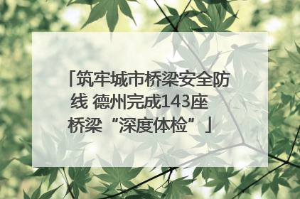 筑牢城市桥梁安全防线 德州完成143座桥梁“深度体检”