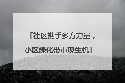 社区携手多方力量，小区绿化带重现生机