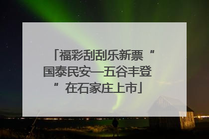 福彩刮刮乐新票“国泰民安—五谷丰登”在石家庄上市