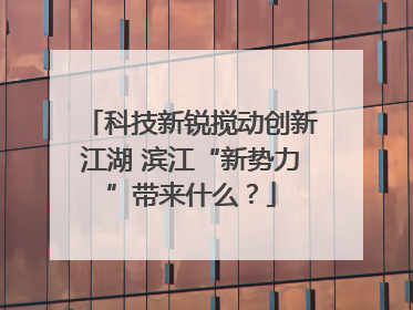 科技新锐搅动创新江湖 滨江“新势力”带来什么？