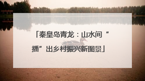 秦皇岛青龙：山水间“播”出乡村振兴新图景