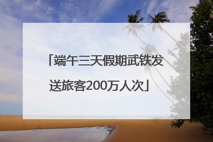 端午三天假期武铁发送旅客200万人次