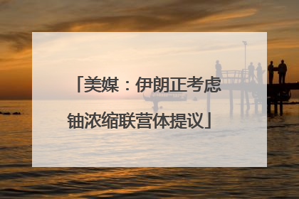 美媒：伊朗正考虑铀浓缩联营体提议