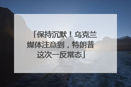 保持沉默！乌克兰媒体注意到，特朗普这次一反常态