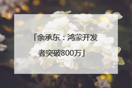 余承东：鸿蒙开发者突破800万