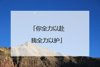 你全力以赴 我全力以护
