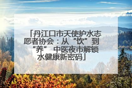 丹江口市天使护水志愿者协会：从“饮”到“养” 中医夜市解锁水健康新密码