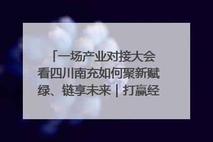 一场产业对接大会 看四川南充如何聚新赋绿、链享未来｜打赢经济发展翻身仗