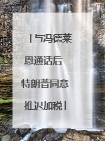 与冯德莱恩通话后 特朗普同意推迟加税