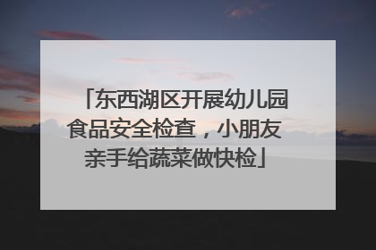 东西湖区开展幼儿园食品安全检查，小朋友亲手给蔬菜做快检