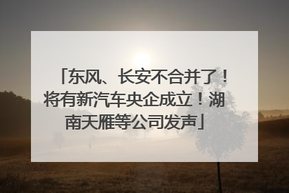 东风、长安不合并了！将有新汽车央企成立！湖南天雁等公司发声
