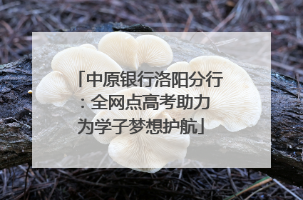 中原银行洛阳分行：全网点高考助力 为学子梦想护航