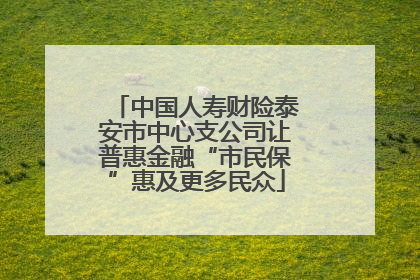 中国人寿财险泰安市中心支公司让普惠金融“市民保”惠及更多民众