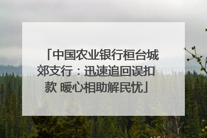中国农业银行桓台城郊支行：迅速追回误扣款 暖心相助解民忧
