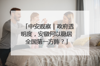 中安观察｜政府透明度，安徽何以稳居全国第一方阵？