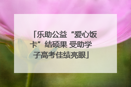乐助公益“爱心饭卡”结硕果 受助学子高考佳绩亮眼