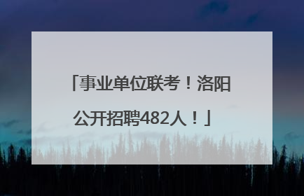 事业单位联考！洛阳公开招聘482人！