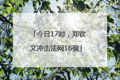 今日17时，郑钦文冲击法网16强