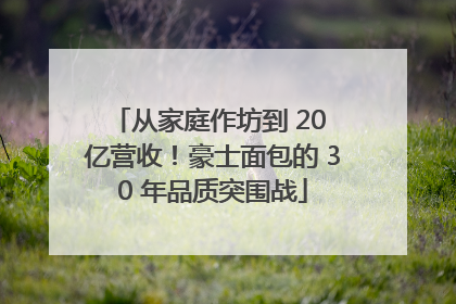 从家庭作坊到 20 亿营收！豪士面包的 30 年品质突围战