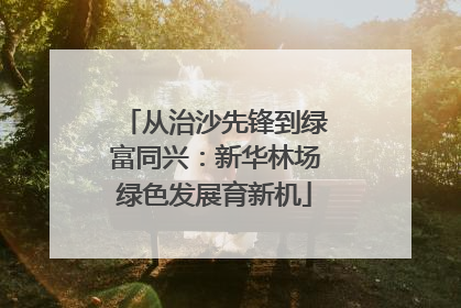 从治沙先锋到绿富同兴：新华林场绿色发展育新机