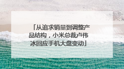 从追求销量到调整产品结构，小米总裁卢伟冰回应手机大盘变动