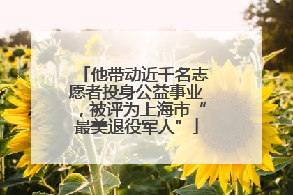 他带动近千名志愿者投身公益事业，被评为上海市“最美退役军人”