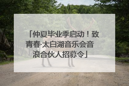 仲夏毕业季启动！致青春·太白湖音乐会音浪合伙人招募令