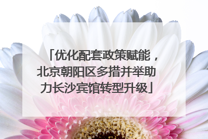 优化配套政策赋能，北京朝阳区多措并举助力长沙宾馆转型升级