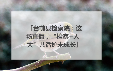 台前县检察院：这场直播，“检察+人大”共话护未成长