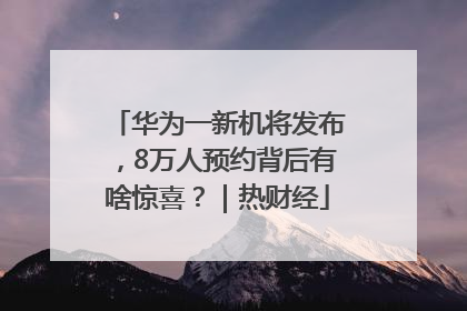 华为一新机将发布，8万人预约背后有啥惊喜？｜热财经