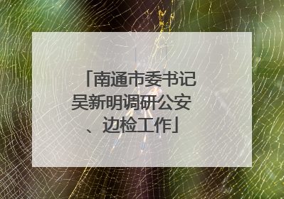 南通市委书记吴新明调研公安、边检工作